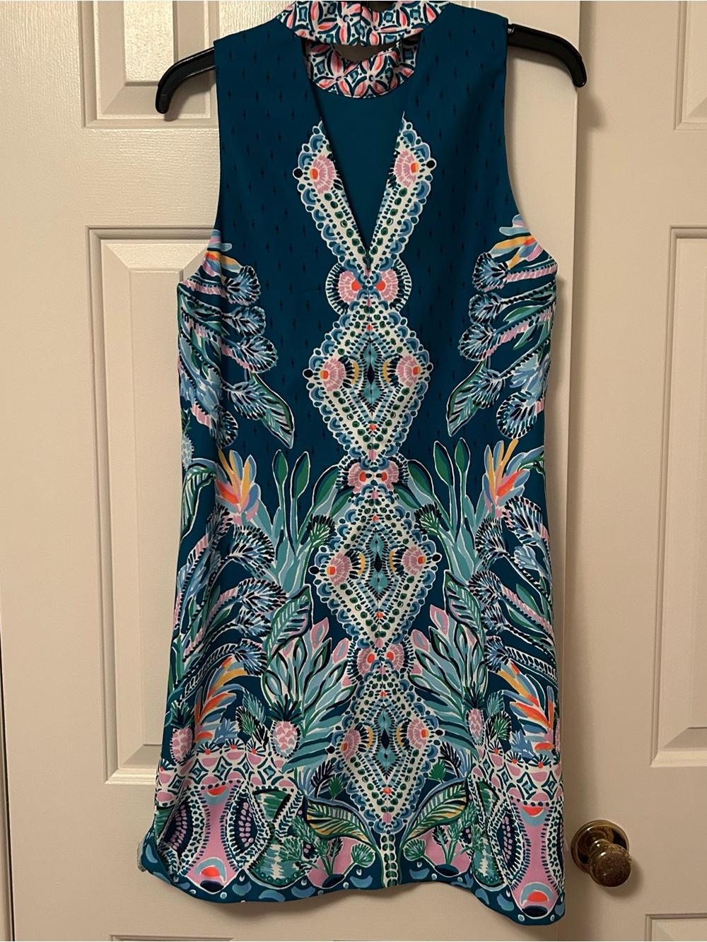 Lilly Pulitzer Brandi Shift Dress Valencia Teal Rain Florist Women's Size 8 - Picture 8 of 10